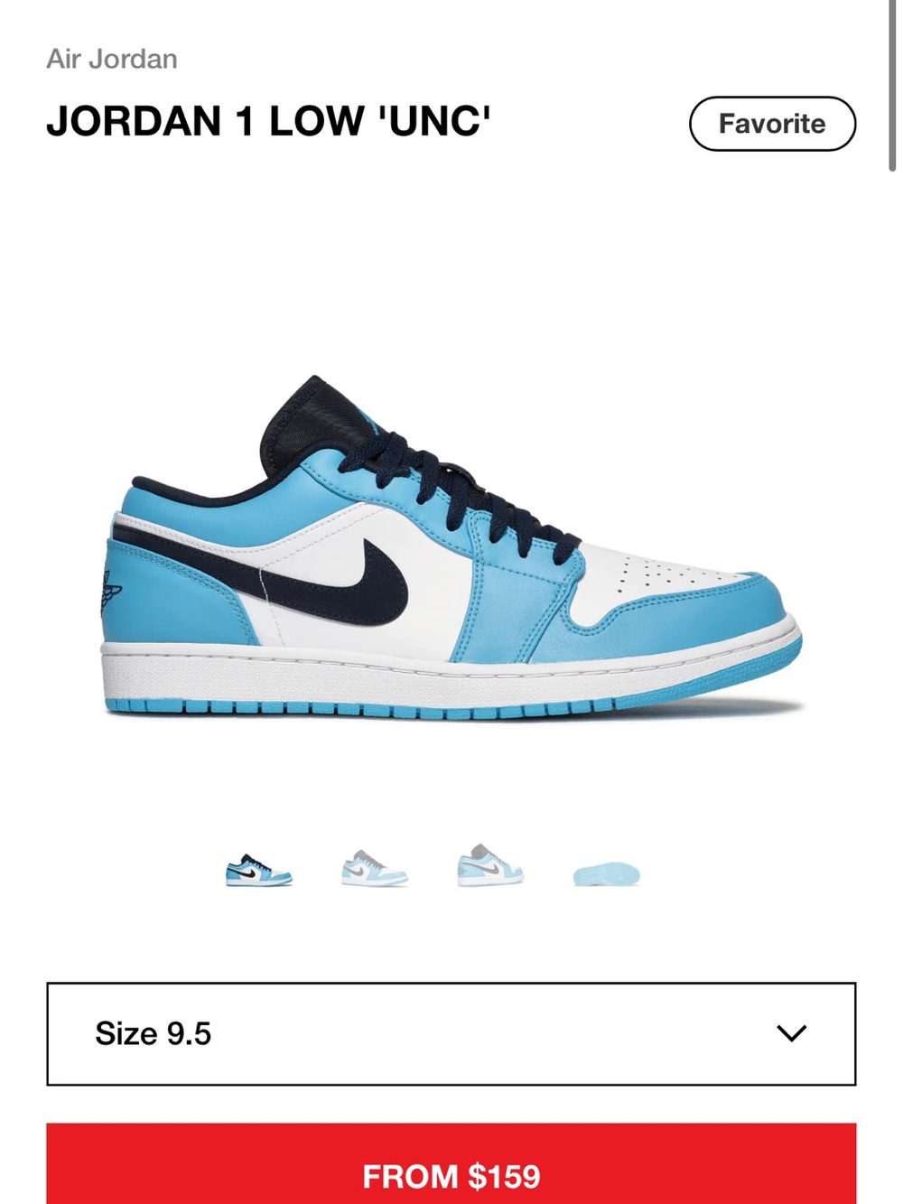 Jordan 1 Low “UNC”
